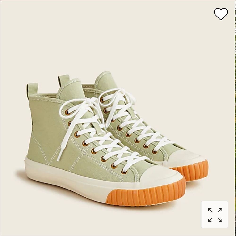 JCrew High Top Pistachio Canvas Sneakers